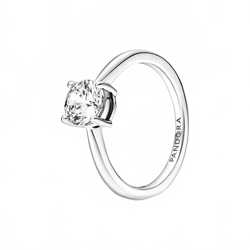 NEW PANDORA women's sparkling solitaire ring in sterling silver